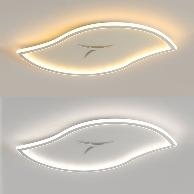 Moderne künstlerische LED-Deckenleuchte aus Eisen, Blattform, Unterputzmontage mit Acrylschirm