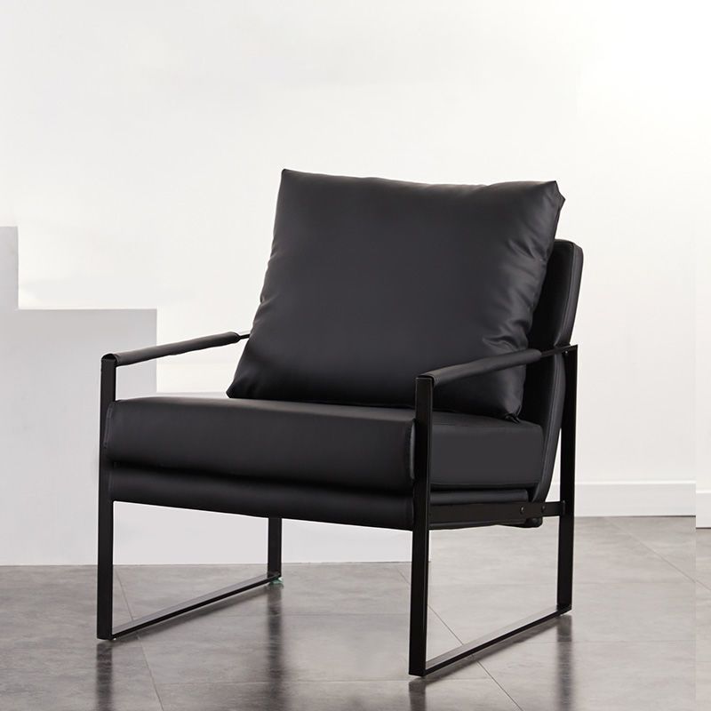 Industrial Square Arms Armchair Solid Color Accent Armchair for Living Room