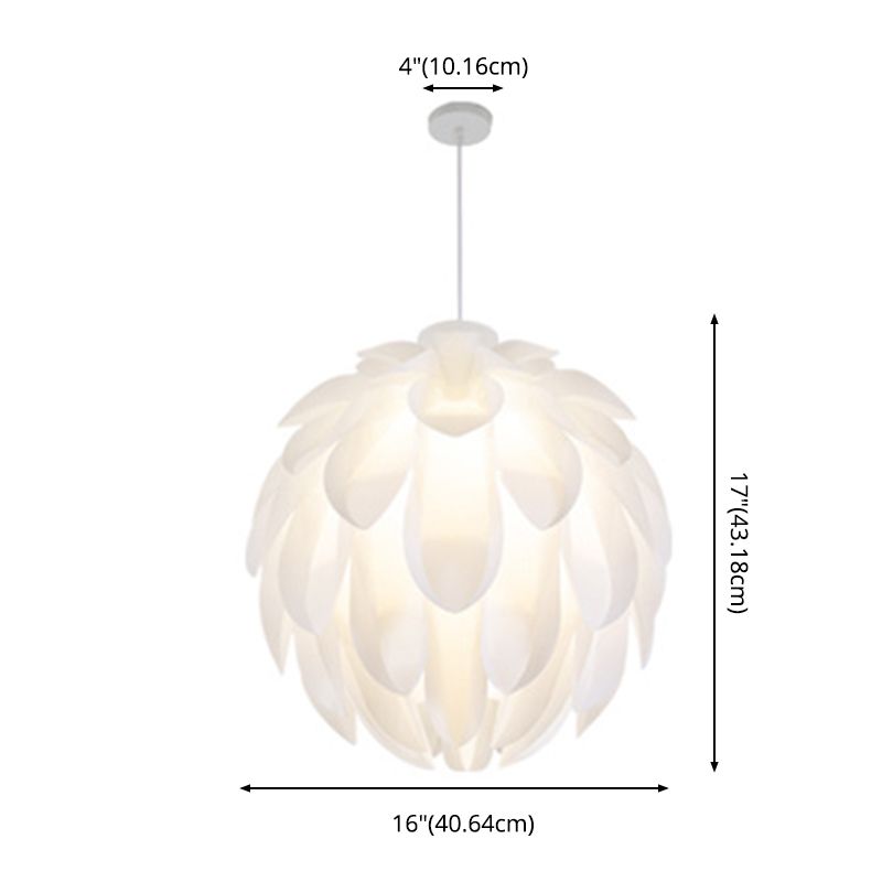 Wit led hanglamp in moderne beknopte stijl smeedijzeren hangende lamp met plastic schaduw