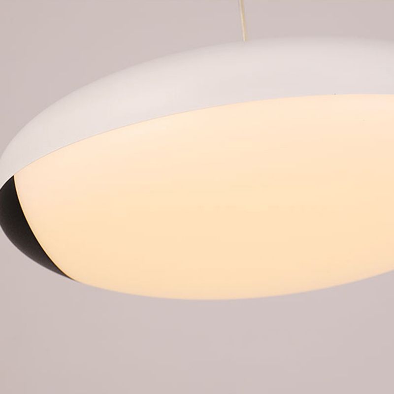 Éclairage de plafond elliptique blanc Simplicité LED Pendu en métal LED Prix pour salle à manger
