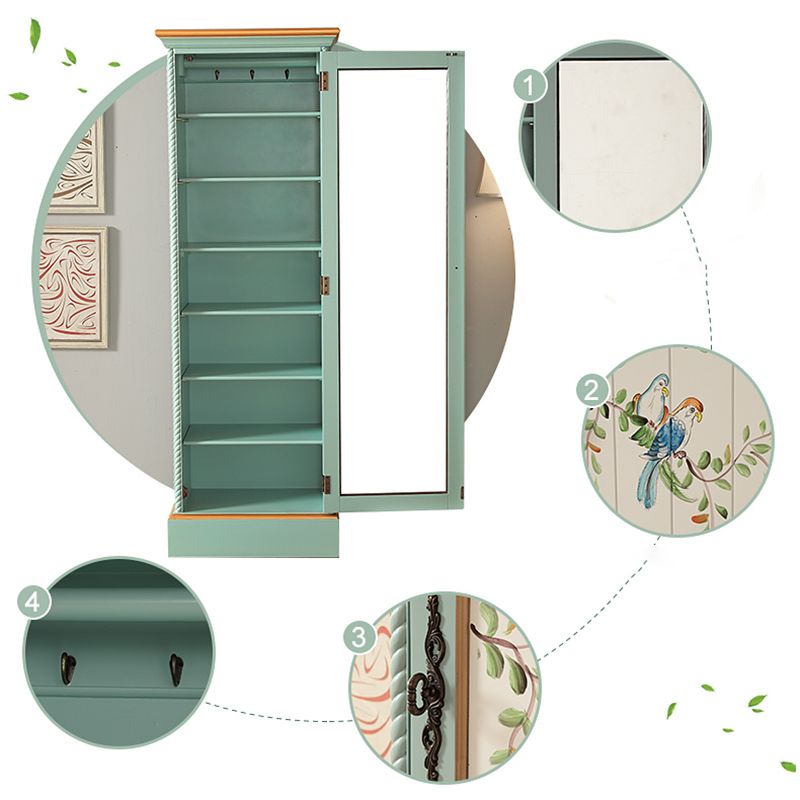 Coastal Cabinet with Hinged Door Wood Matte Finish Storage Cabinet