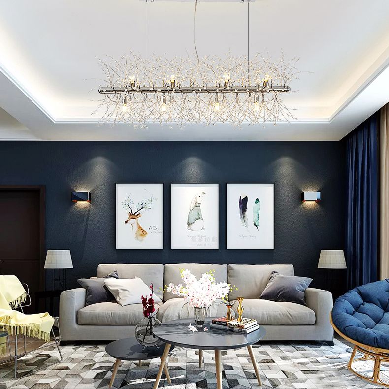 Firework Island Lighting Fixtures Crystal Minimalism Pendant Lighting Fixtures for Restaurant