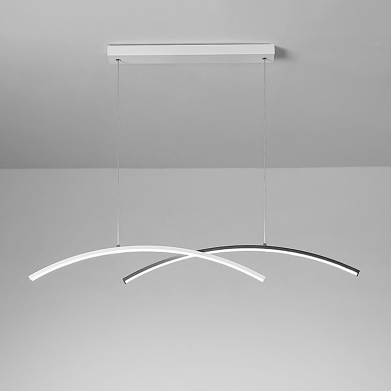 Black/White Kitchen Island Lighting Contemporary LED Ceiling Light for Home