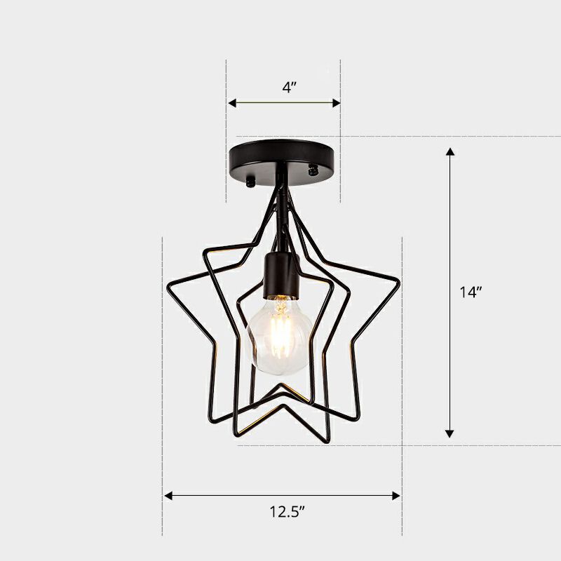 1 kop geometrische semi -flush light Noordse metalen plafond gemonteerde lamp voor gang