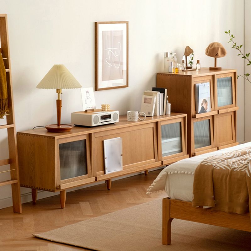 Modern Style TV Stand Brown Colour Enclosed Storage TV Console with Cabinet
