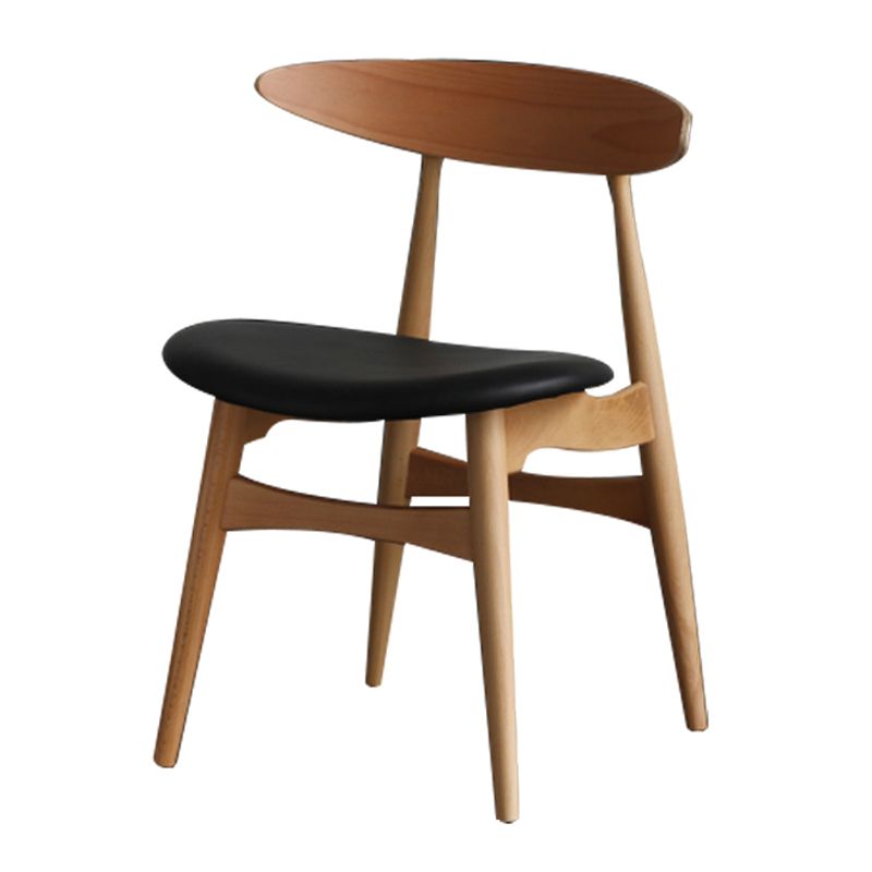 Chaise de salle à manger contemporaine chaise latérale ouverte avec 4 pattes en bois pour un usage domestique