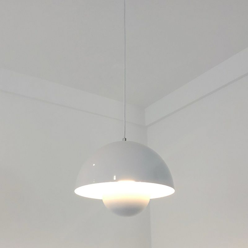 1 Light Metal Pendant Lighting Fixtures Modern Dome Dining Room Hanging Pendant Lights