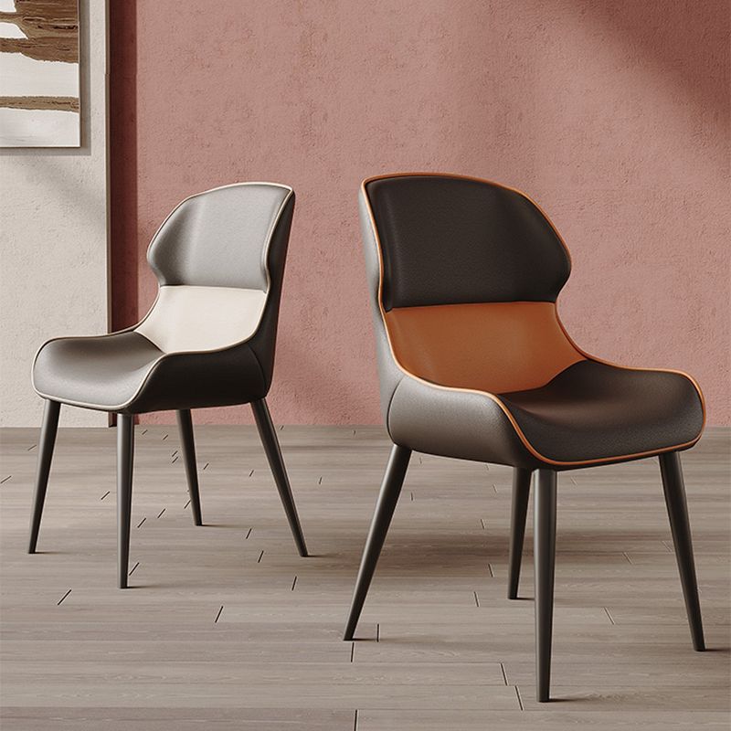 Brasserie Contemporary Faux Leather Dining Chair Parsons Chair in Matte Finish