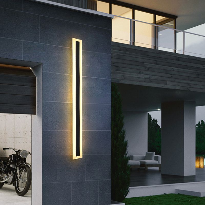 Metall Linearer Schatten Wandleuchten Moderner Stil ein leichtem Lichtmontage Licht in Schwarz