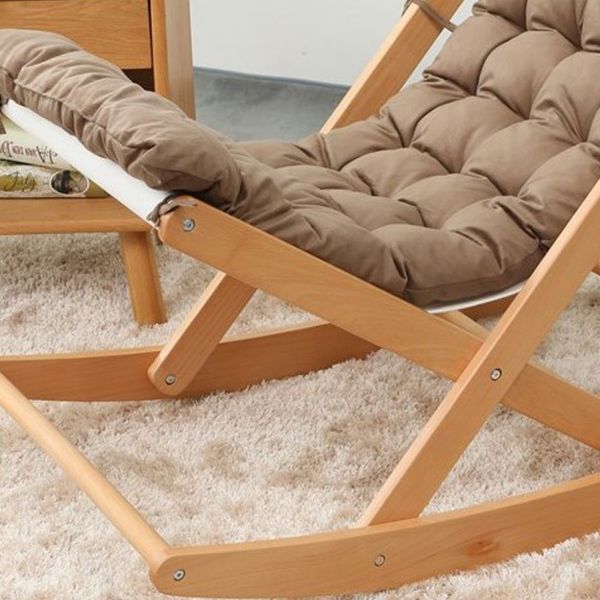 Modern Simple Style Rocking Chair Indoor Wooden Rocking Chair for Living Room
