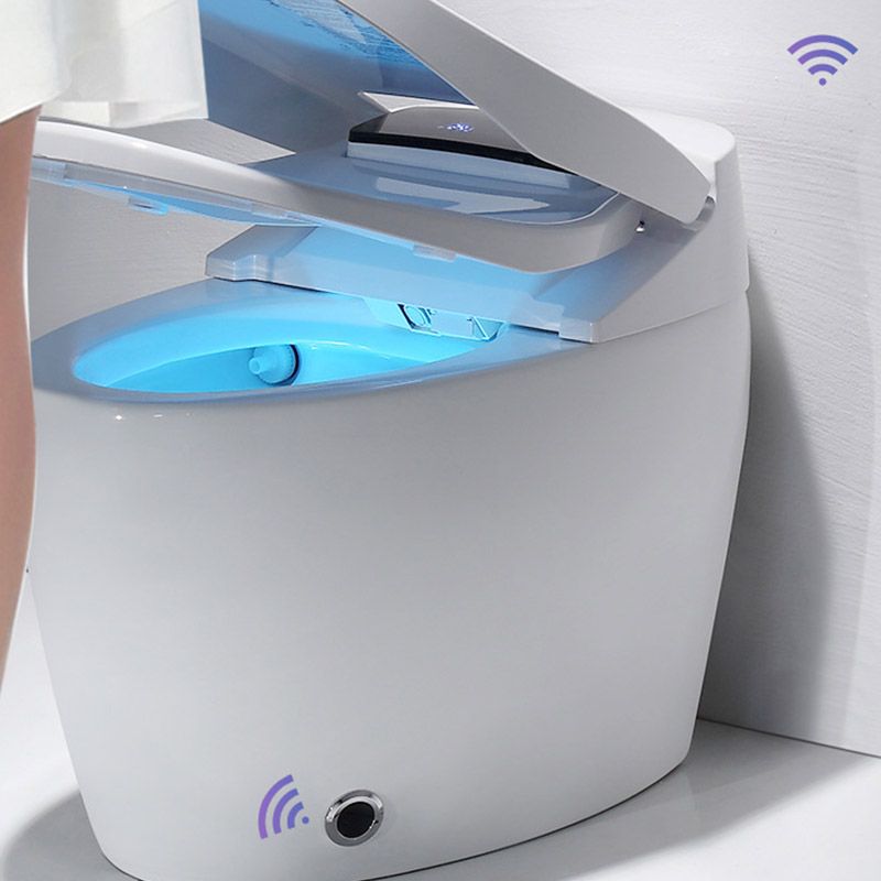 Modern All-In-One Toilet White Flush Toilet with Seat for Bathroom