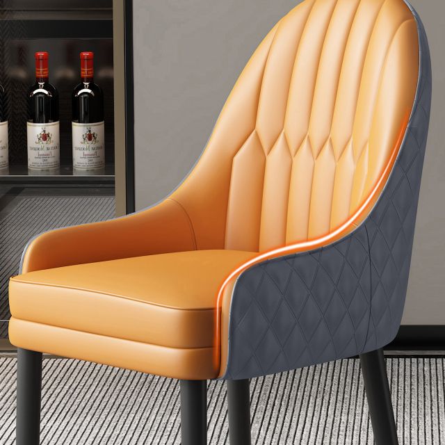 Scandinavian Style Wood Dining Chairs Dining Room Parsons Cushioned Chair with Arm