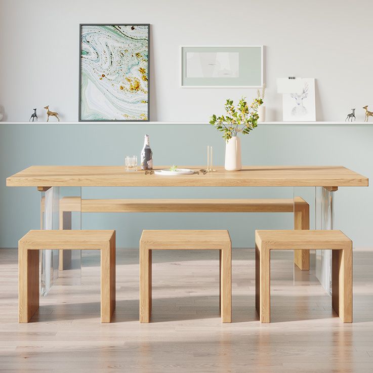 Modern 1/2/3/4/5 Pieces Dining Bench Set Solid Wood Dining Room Furniture