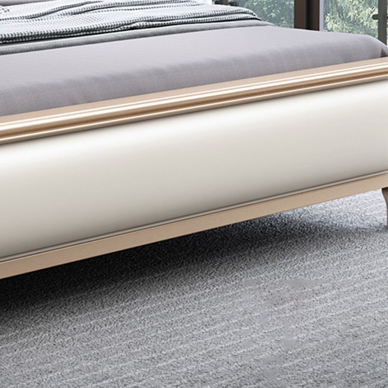 Modern Wood and Upholstered Standard Bed 57.5" Tall Panel Bed