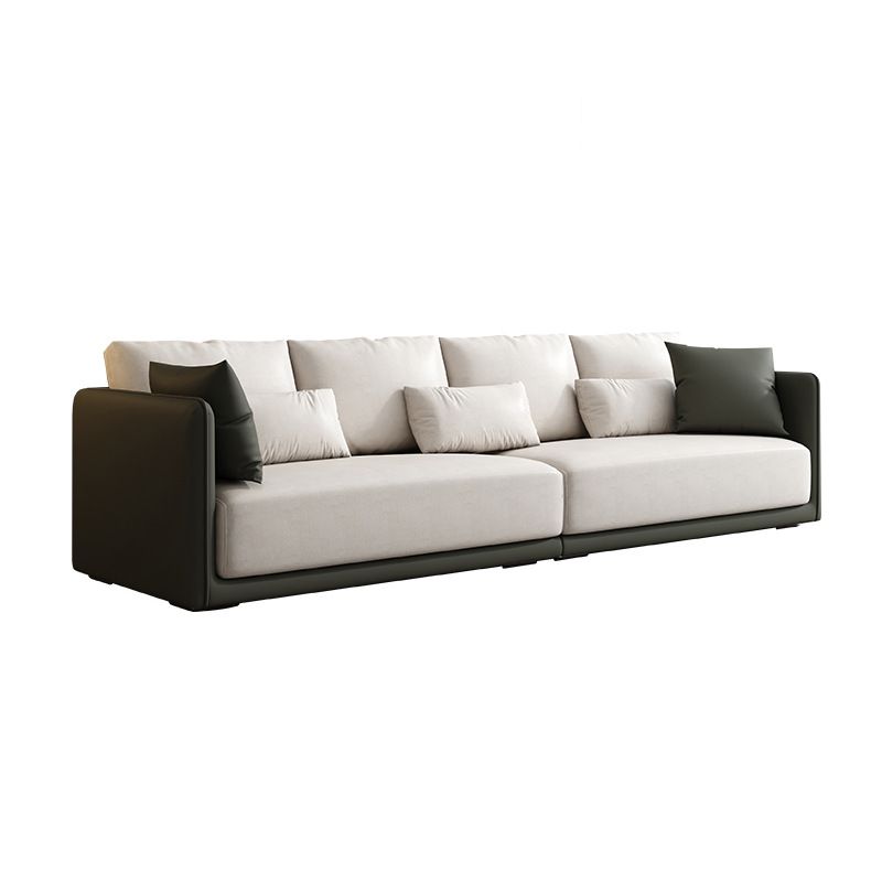 Faux Leather Sofa Sofa 37.40" D x 31.49" H Square Arm Sofa for Living Room