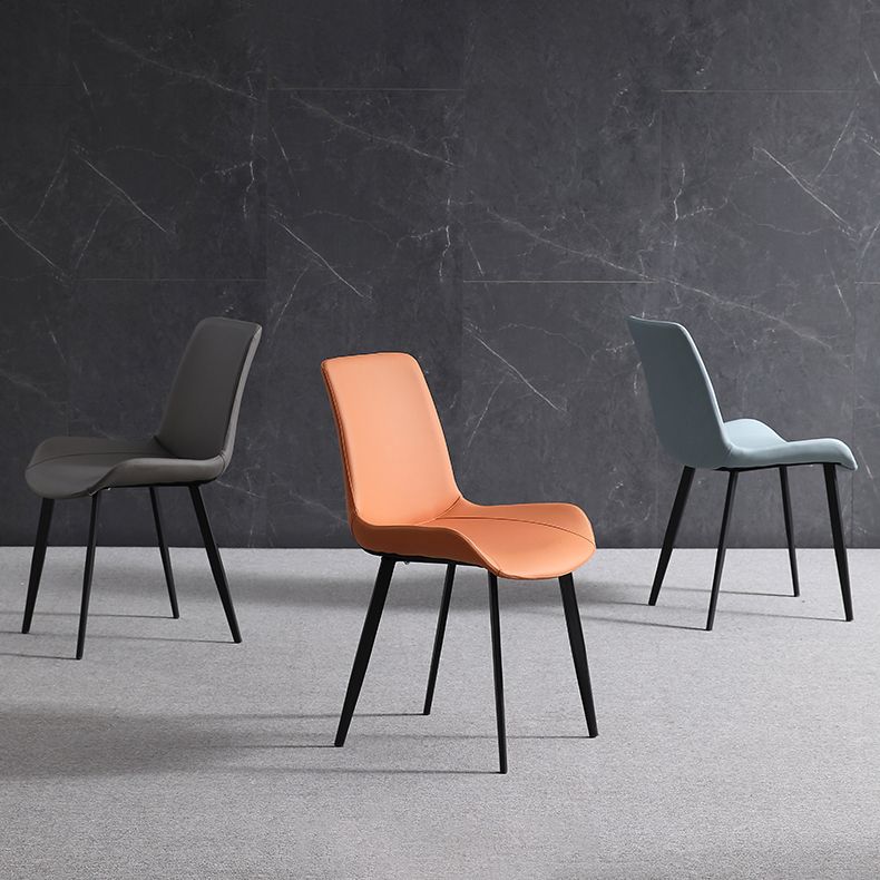 Chaises de salle à manger sans bras scandinaves en métal, chaise Parsons pour salle à manger, chaise d'appoint pour la maison