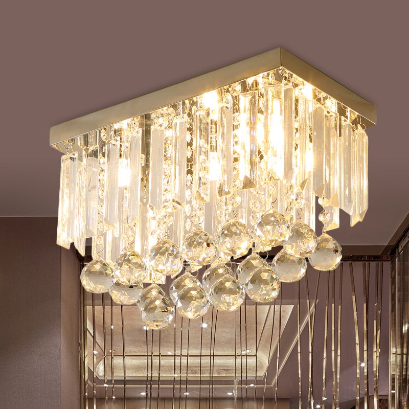 Quaderförmige, klare Kristall-Unterputz-LED-Unterputz-Deckenleuchte für den Korridor im einfachen Stil