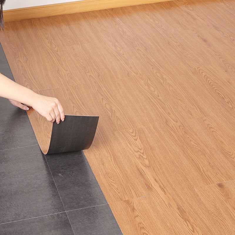 PVC Flooring Peel and Stick Smooth Wood Look Rectangle Vinyl Flooring