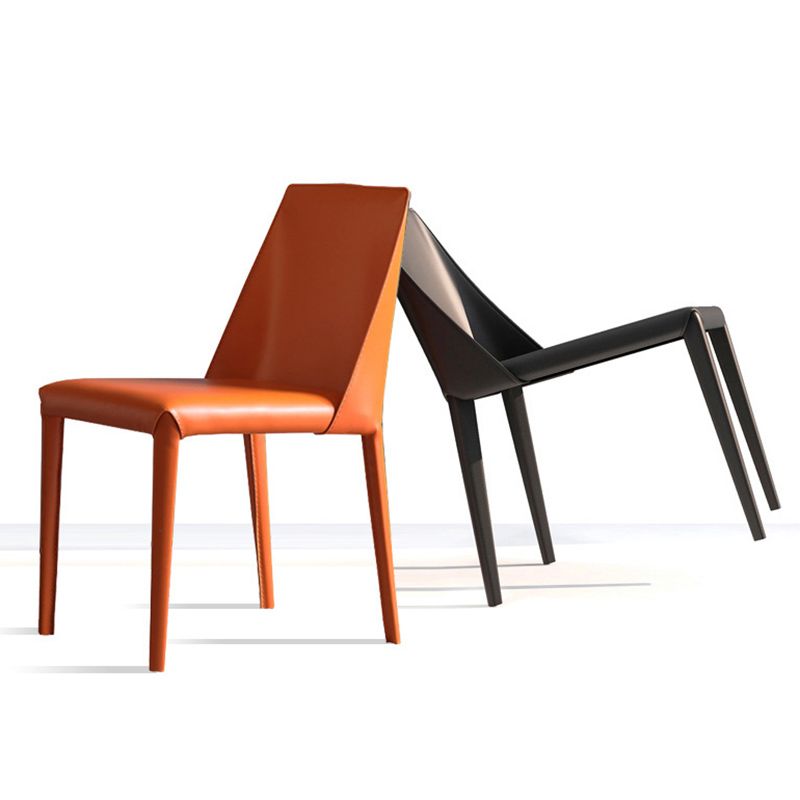 Chaise d'appoint industrielle pour la maison Chaise de salle à manger rembourrée en métal à dossier solide (Ensemble de 2)