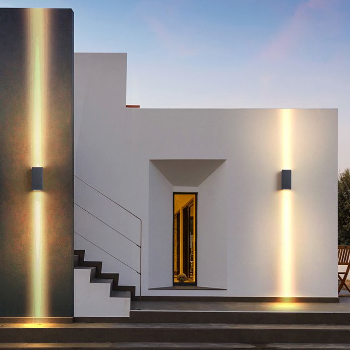 Minimalismo in alluminio esterno Sconcetto a 2 luci a 2 luci a parete montata