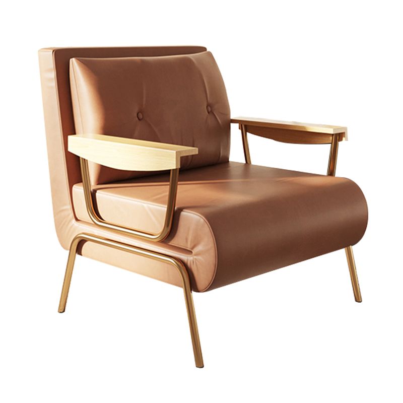 Glam Faux leather Futon Sleeper Sofa in Orange Pillow Included