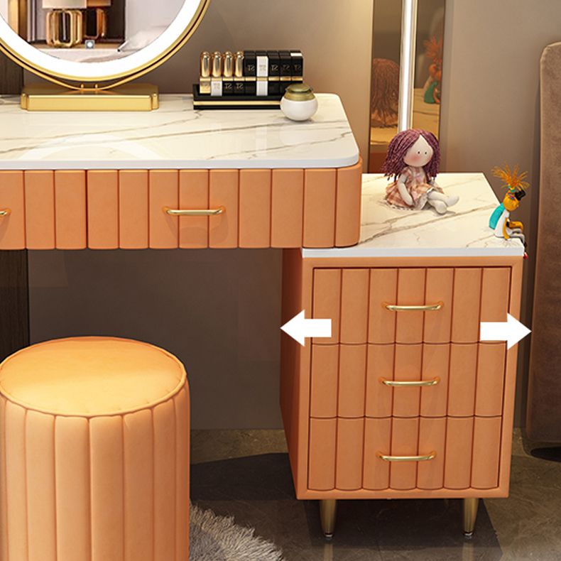 Lighted Mirror Makeup Vanity Desk Standing Makeup Vanity Set