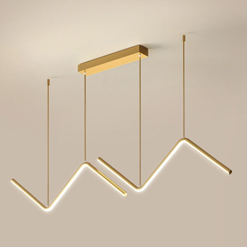 Modern Long Strip Dining Chandelier Dining Room LED Pendant Light Fixture