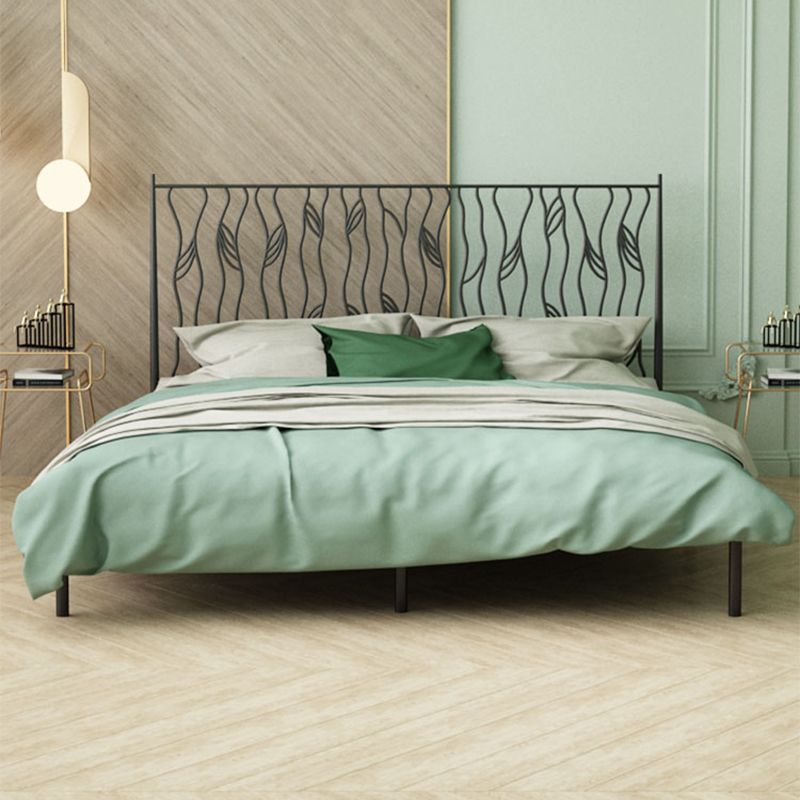 Glam 45" Tall Open-Frame Bed Metallic Bed Frame with Headboard