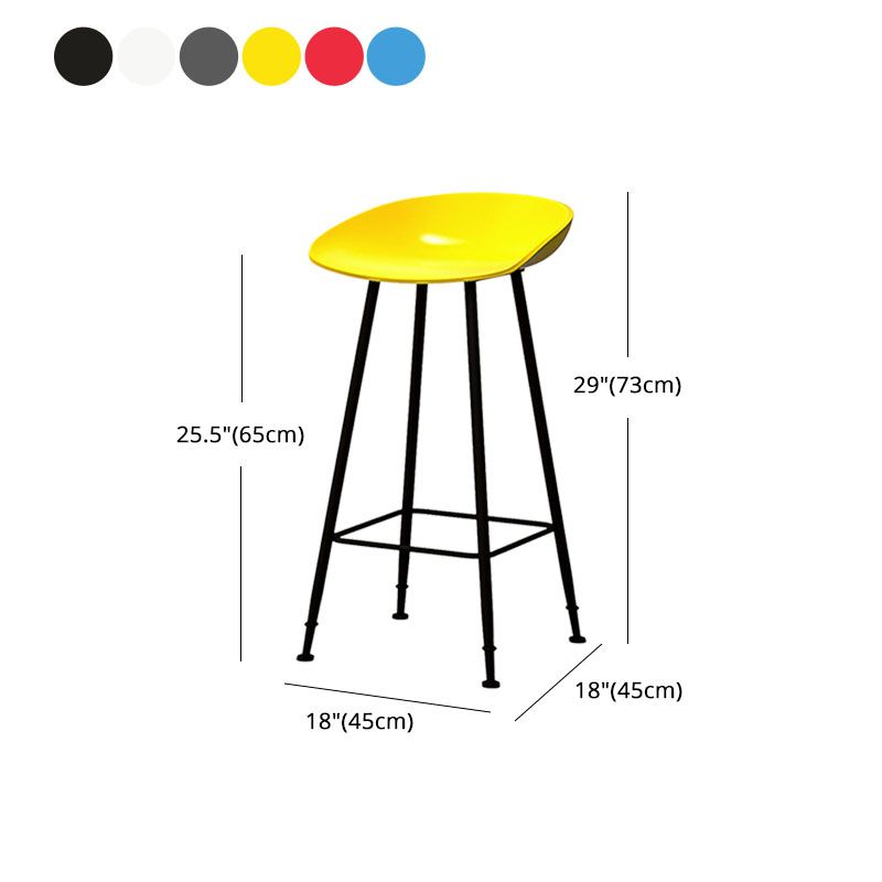 Contemporary Matte Finish Metal Barstool Home Footrest Stool