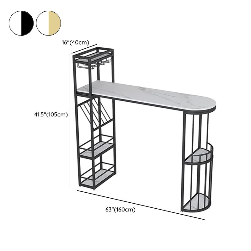 Modern Bar Table Set 1/2/3 Pieces Stone Bar Table and Stool Set