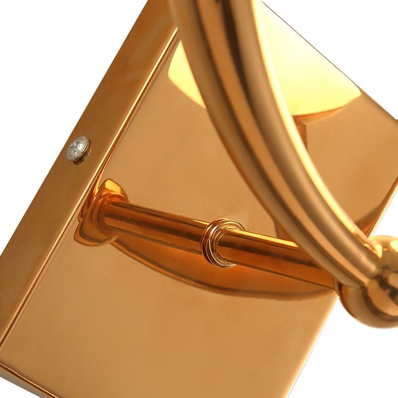 Gold Ring Wall Sconce Light Simple Style 1 Light Metal Wall Mount Light with Crystal Accent