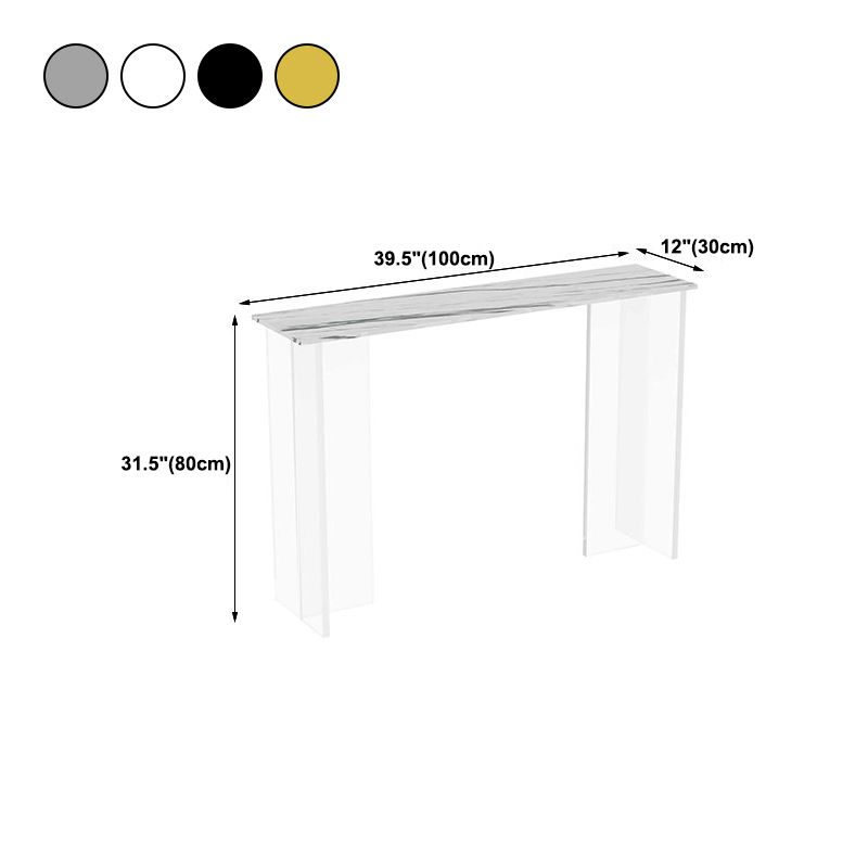 Contemporary Console Table 11.8" W Acrylic Rectangle End Table