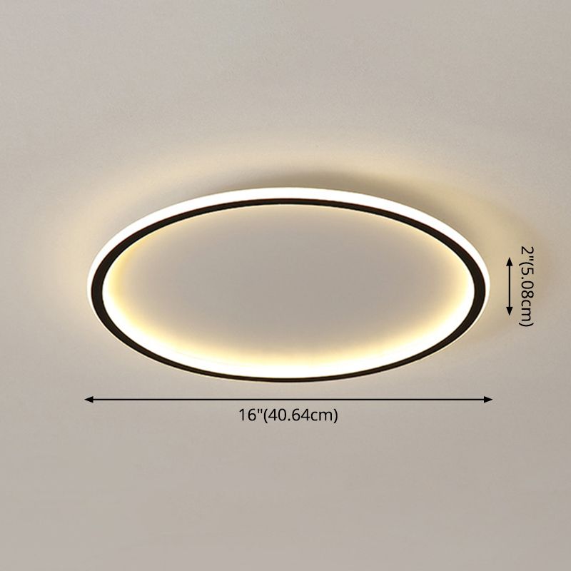 Ronde inbouwlampen Eigentijds aluminium plafondmontagearmatuur voor woonkamer