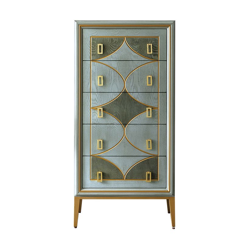 Classic Glam Combo Dresser Wood Horizontal Storage Chest Dresser for Bedroom