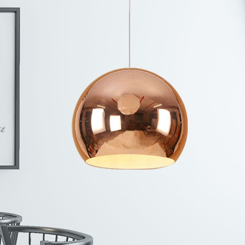 Globe Hanging Pendant Light Nordic Iron 1 Light Chrome/Rose Gold Hanging Ceiling Light