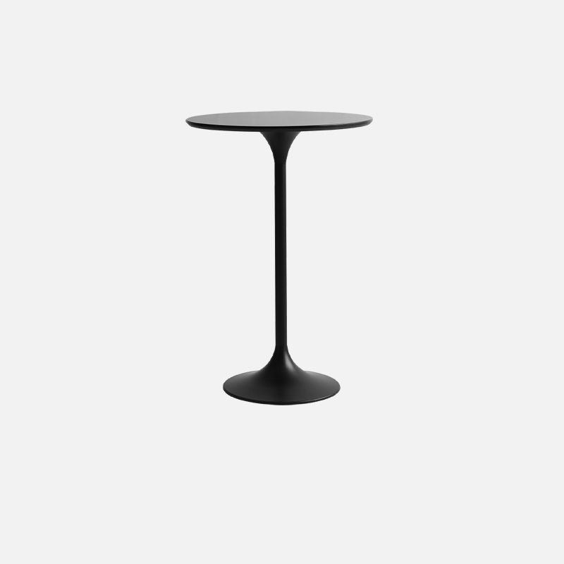 Contemporary Round Bar Height Table Metal Pedestal Bar Table for Cafe and Breakroom