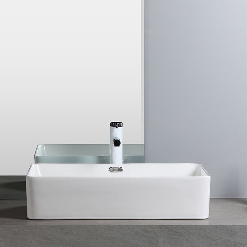 Modern Square Wash Stand Ceramic Metal Undermount Bathroom Sink