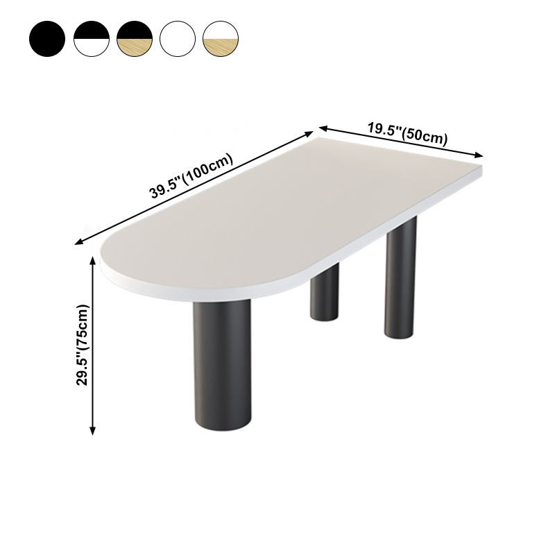 Table en bois irrégulière pour restaurant Table à manger moderne avec 3 pieds