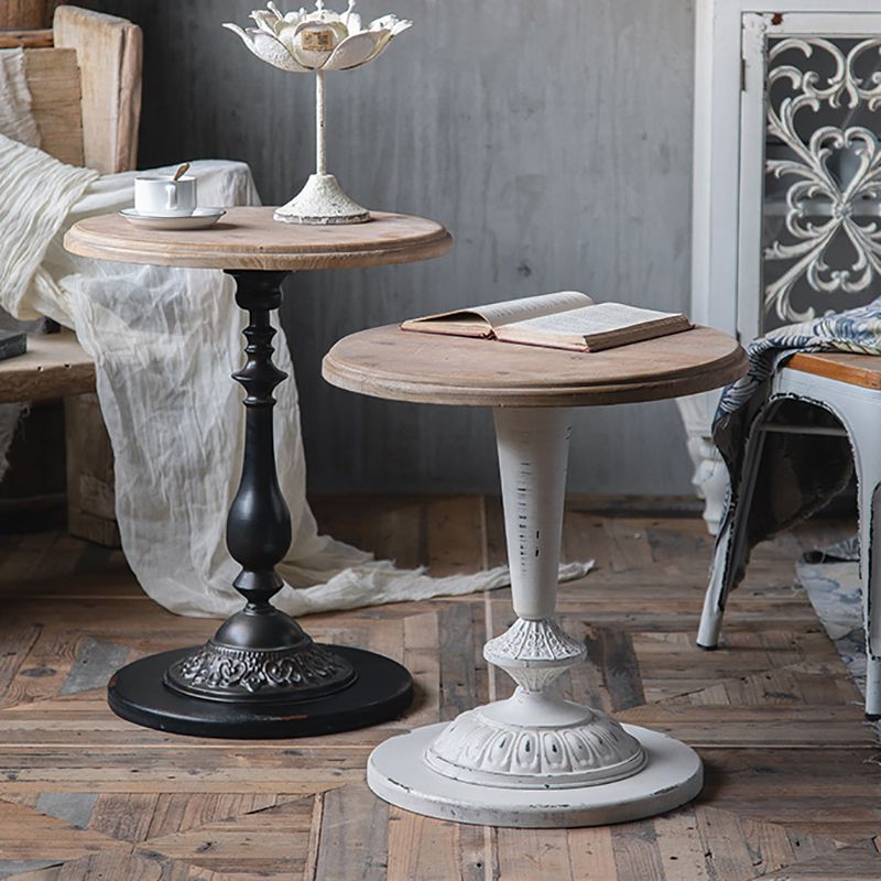 19" Wide French Country Side Table Round Accent Side Table for Bedroom