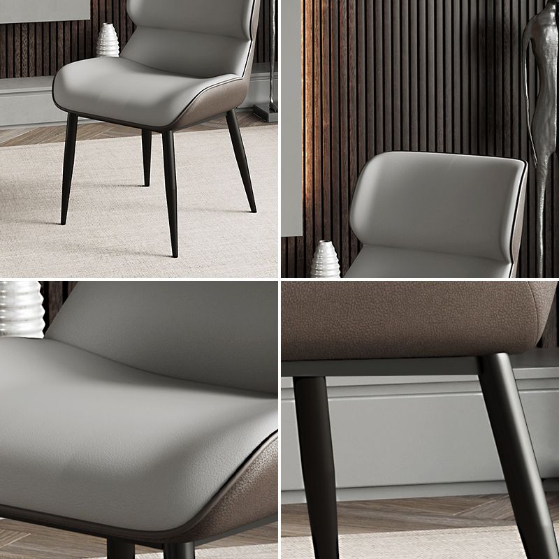 Chaises de salle à manger en cuir de style scandinave, chaises d'appoint à bras à oreilles pour usage domestique