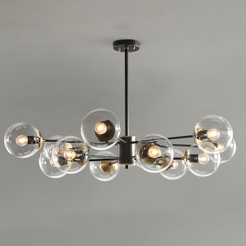 Metal Ceiling Hanging Lights Modernist Chandelier Light Fixture with Glass Shade