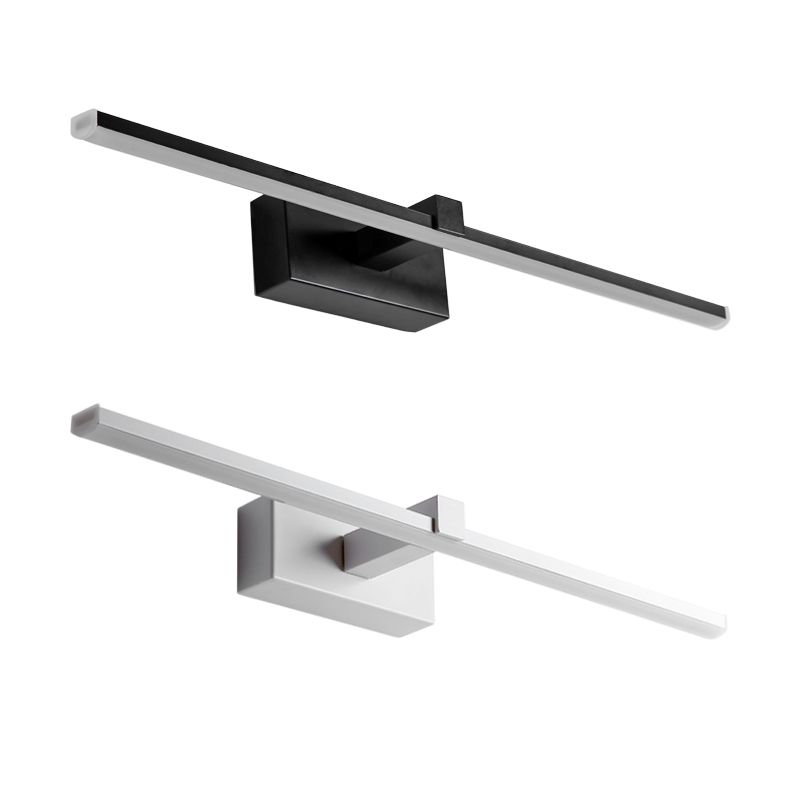 Linear Shade Metal Wall Sconce Lighting Modern 1- Light Mirror Wall Mount Light Fixture