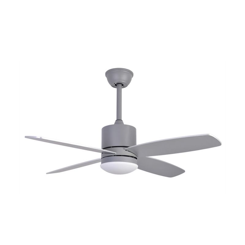 Cylindre Semi Flush Mounted lampe moderne métallique vert / gris / jaune 4 lames LED de ventilateur suspendu léger, 42 "W