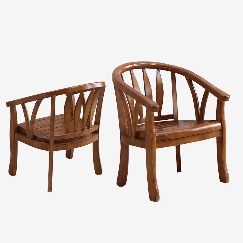 Traditional Style Dining Chair Wooden Open Back Side Chair for Living Room