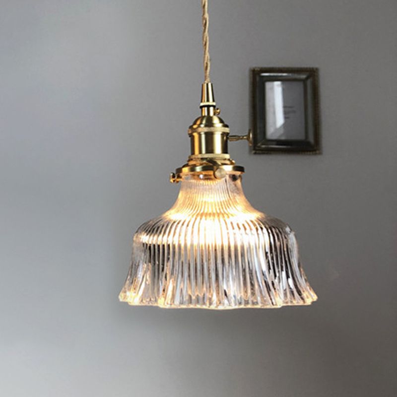 Zeitgenössische Anhängerlampe mit Messinglampenbuchse 1 Leichtes Glasanhänger Licht für Küche