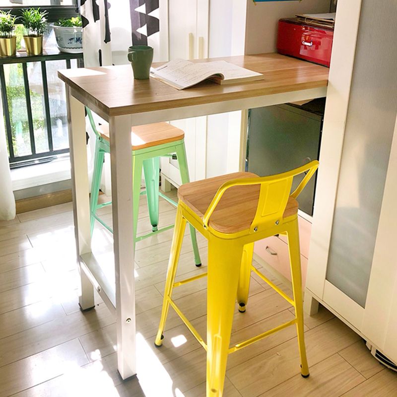 Industrial Style Metal Bar-stool with Square Iron Seat Counter Stool Kitchen Bar Bar-stool