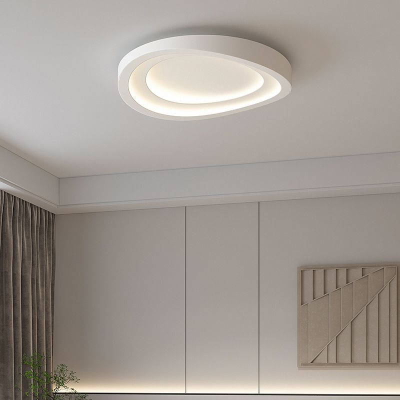 Modernism Flush Mount Ceiling Light White Flush Lighting with Metal for Bedroom