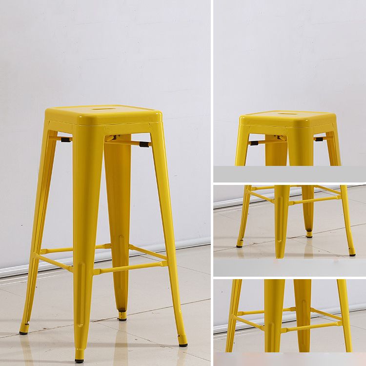 Industrial Stackable Iron Bar Stool Matte Finish 30-inch Home Stool