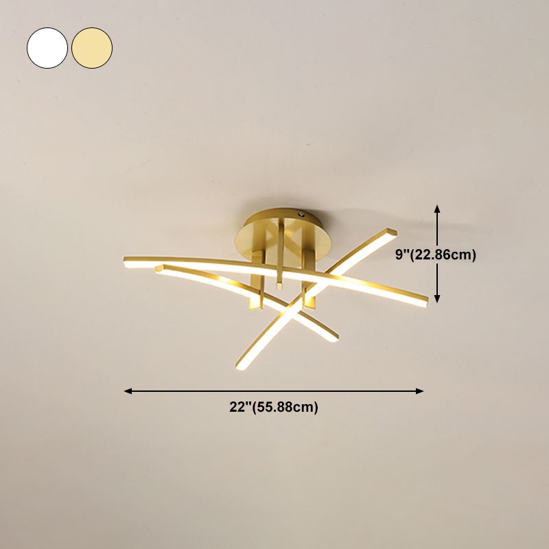 Lámpara de techo de forma lineal de estilo moderno Lámpara de techo múltiple de metal para el comedor