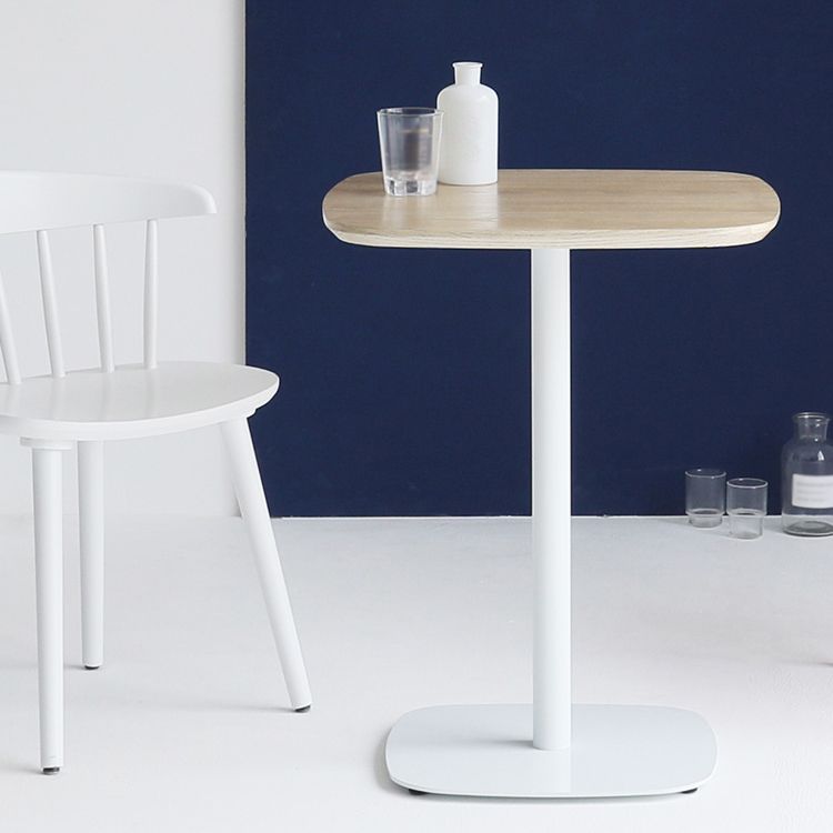 Metal Industrial Square Dining Table Manufactured wood Top Table with Pedestal Base